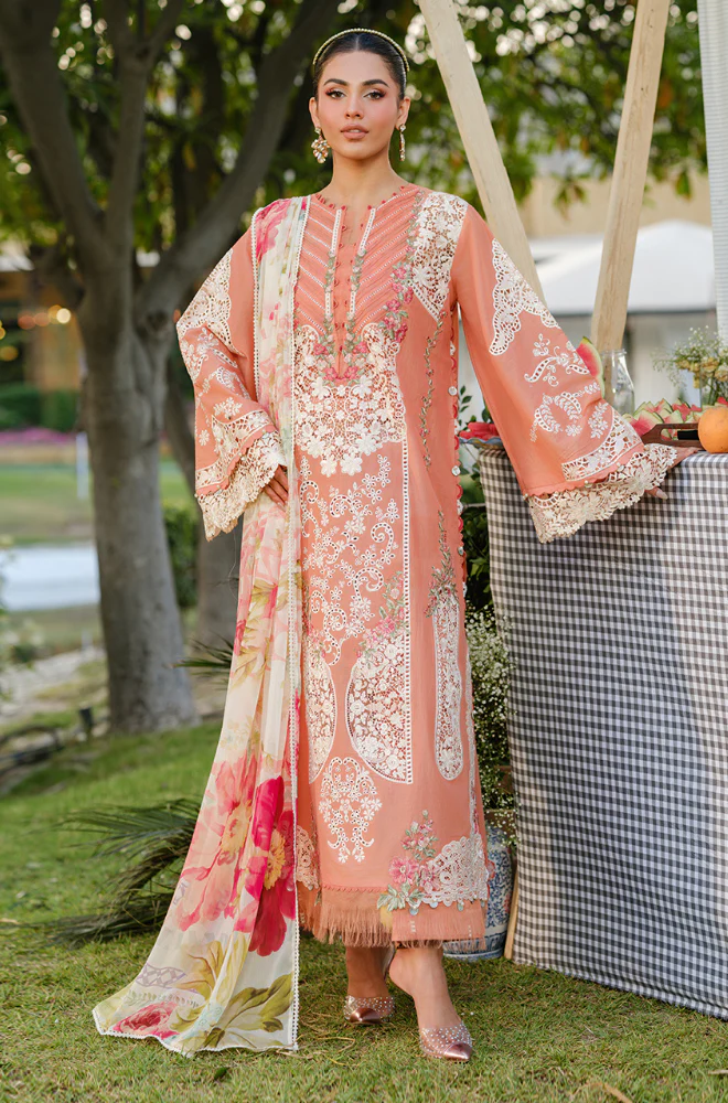 Elaf - Summer 3PC Lawn Chikenkari Embroidered Shirt